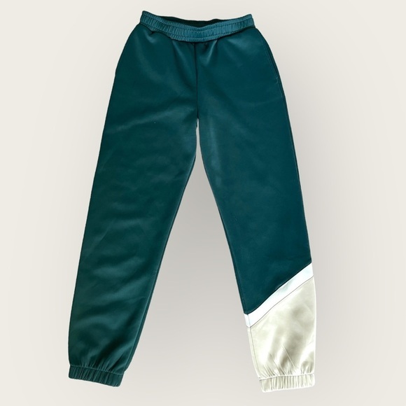 Zara High Waist Colorblock Joggers - Green Satin Athleisure | Y2K Gorpcore Small - Picture 2 of 4